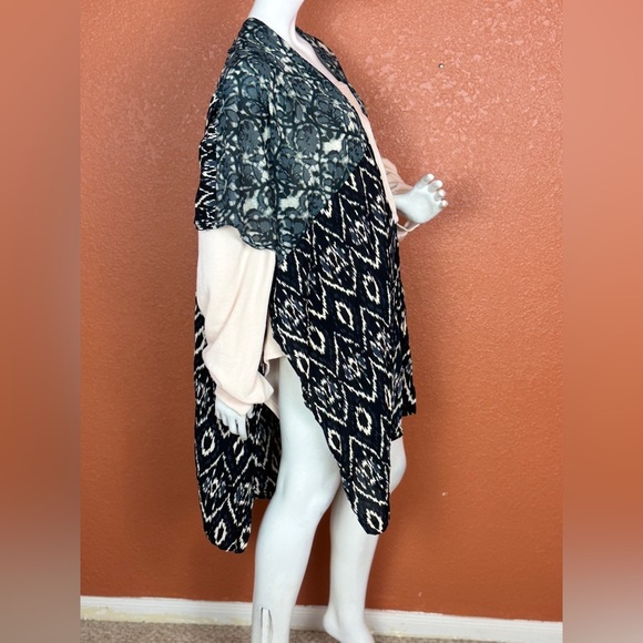 Anthropologie In Our Nature Kimono Top Cardigan Ikat Midnight One Size. E34 - Picture 14 of 16